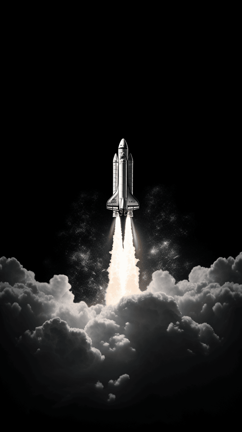 Midjourney: Serene Rocket