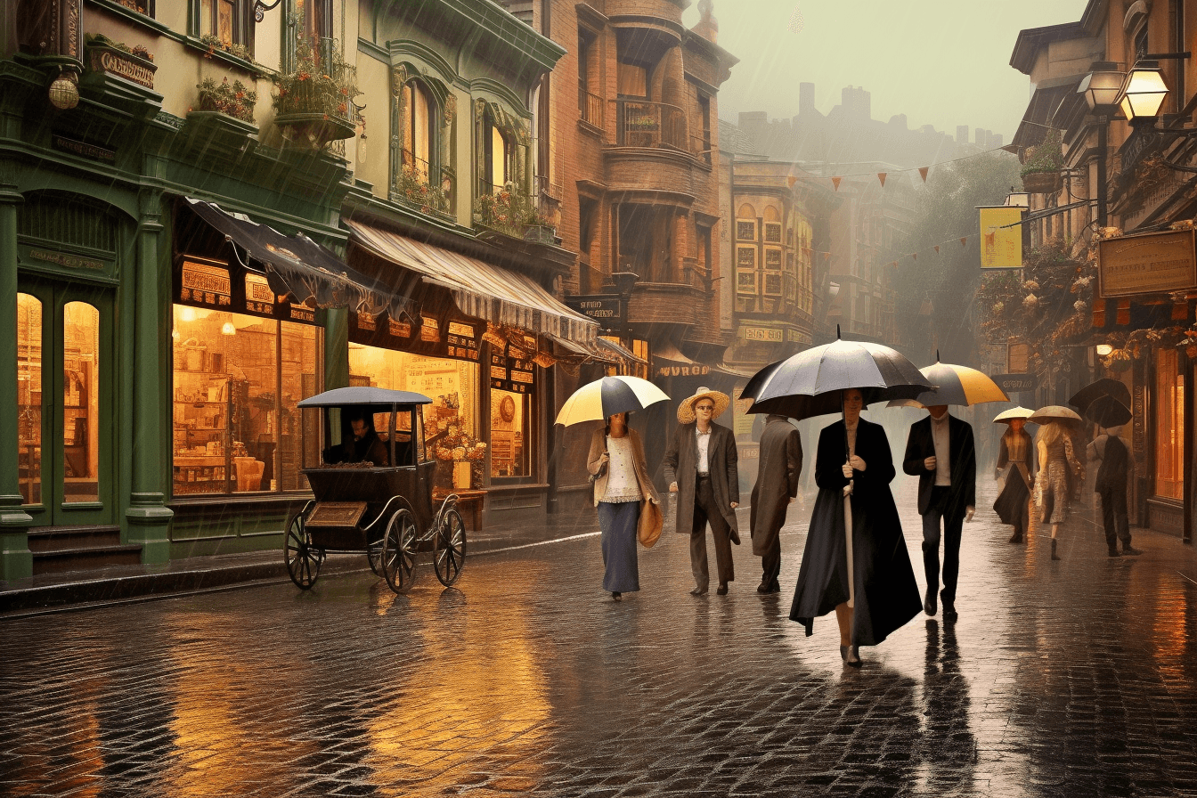 Midjourney: Nostalgic Rainfall