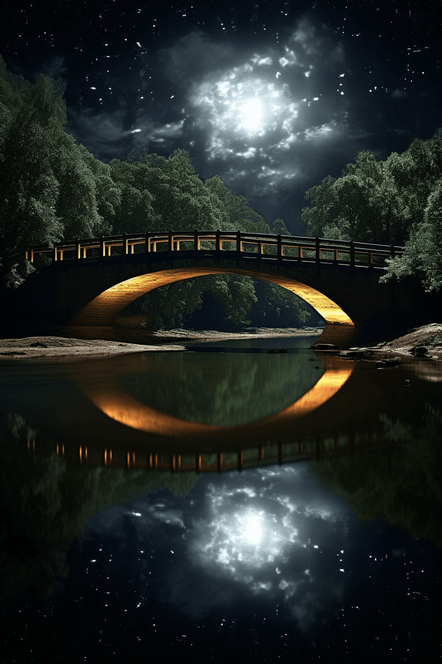 Midjourney: Tranquil Bridge