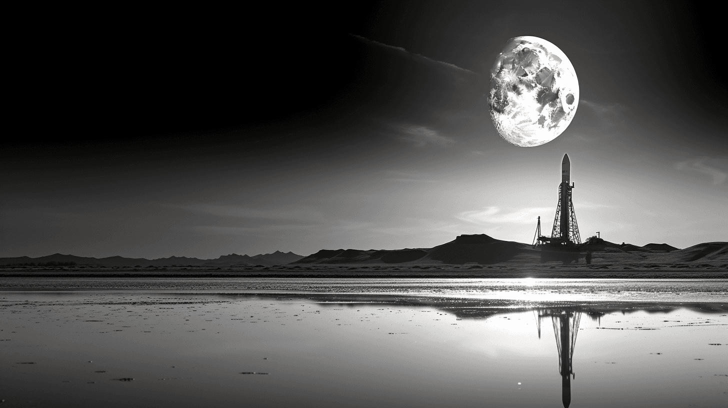 Midjourney: Rocket in Peaceful Solitude