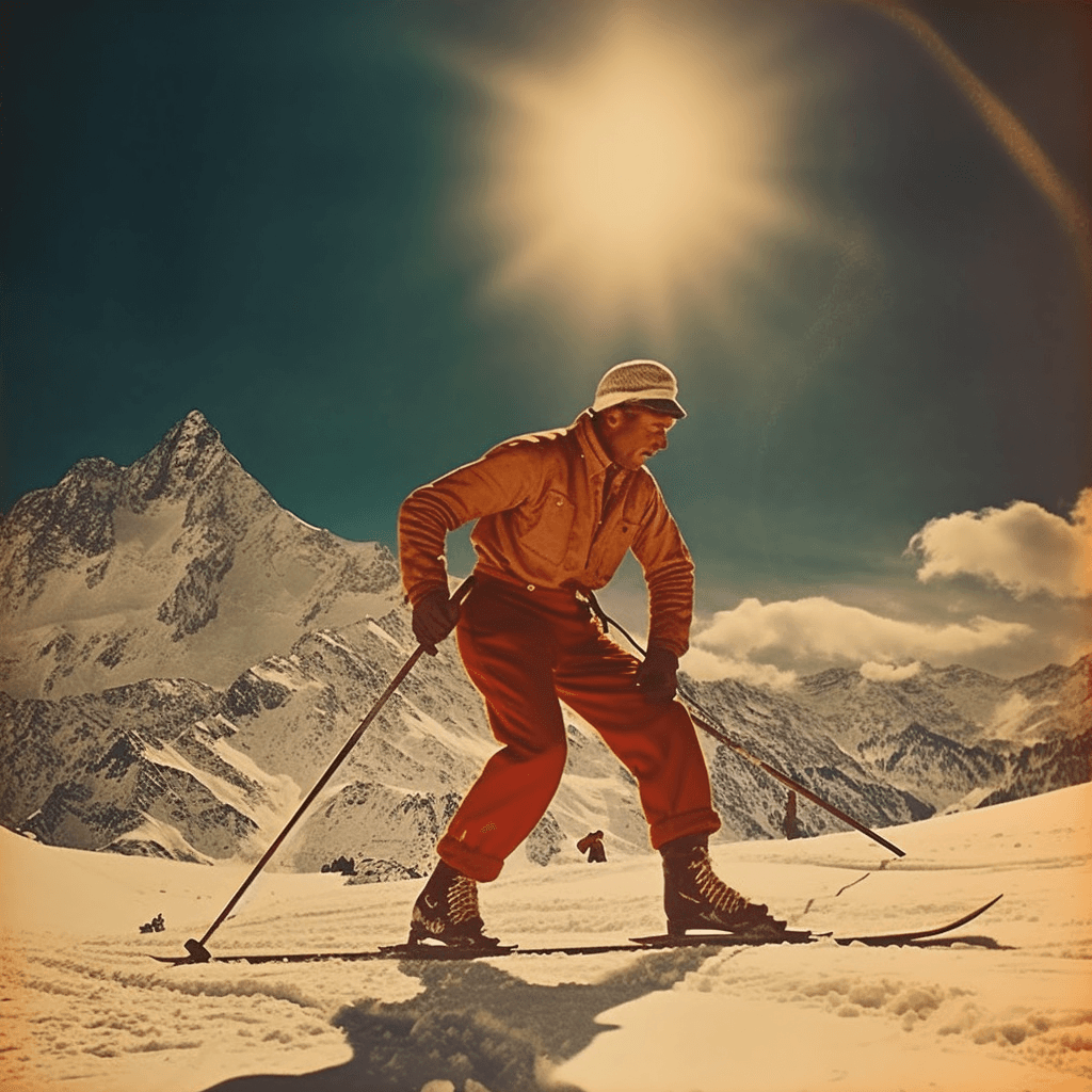 Midjourney: Vintage Skiing
