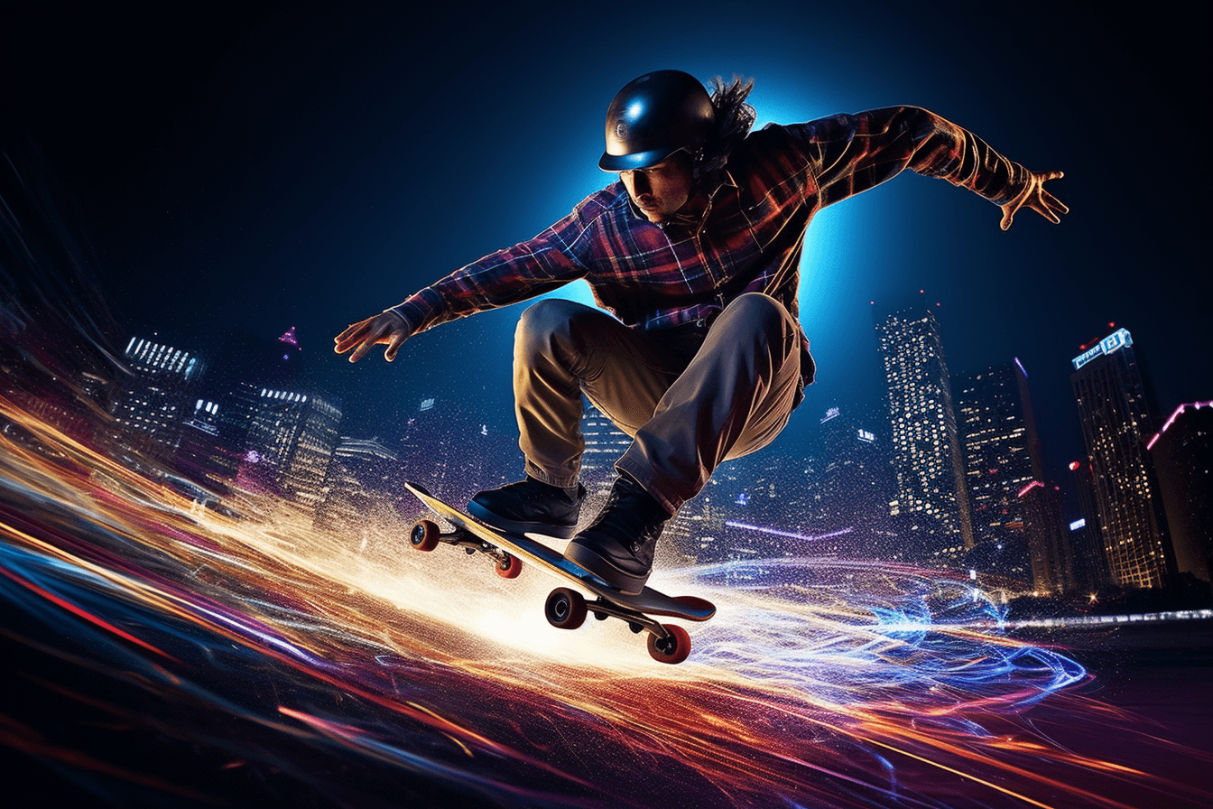 Midjourney: Dynamic Skateboarding