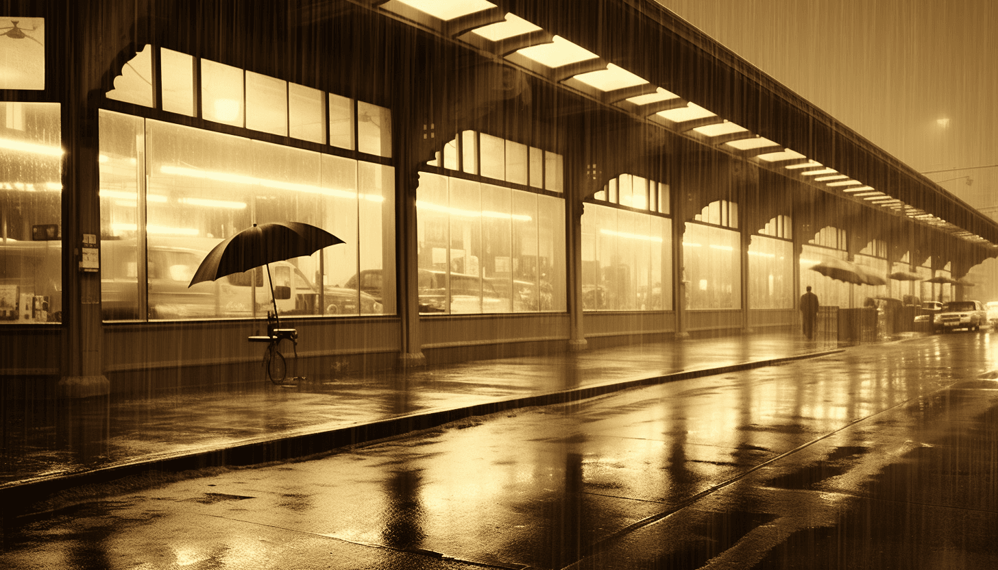 Midjourney: Rainy Commute