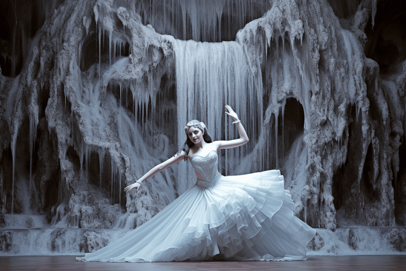 Midjourney: Ethereal Waterfall: Capturing Graceful Dance