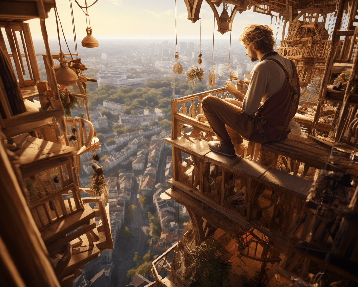 Midjourney: Graceful Carpenter: Aerial City View