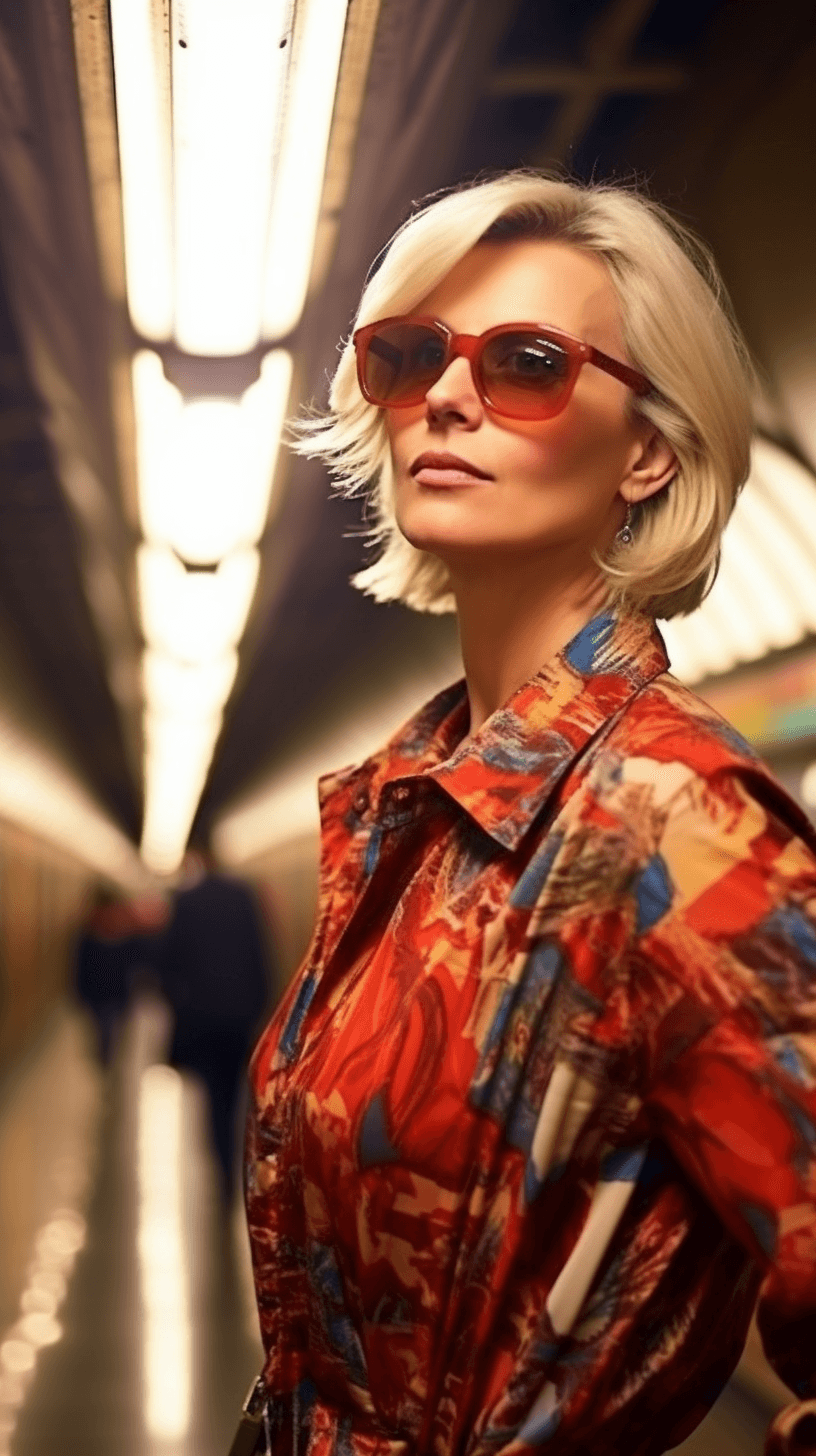 Midjourney: Timeless Beauty: A Captivating Subway Encounter