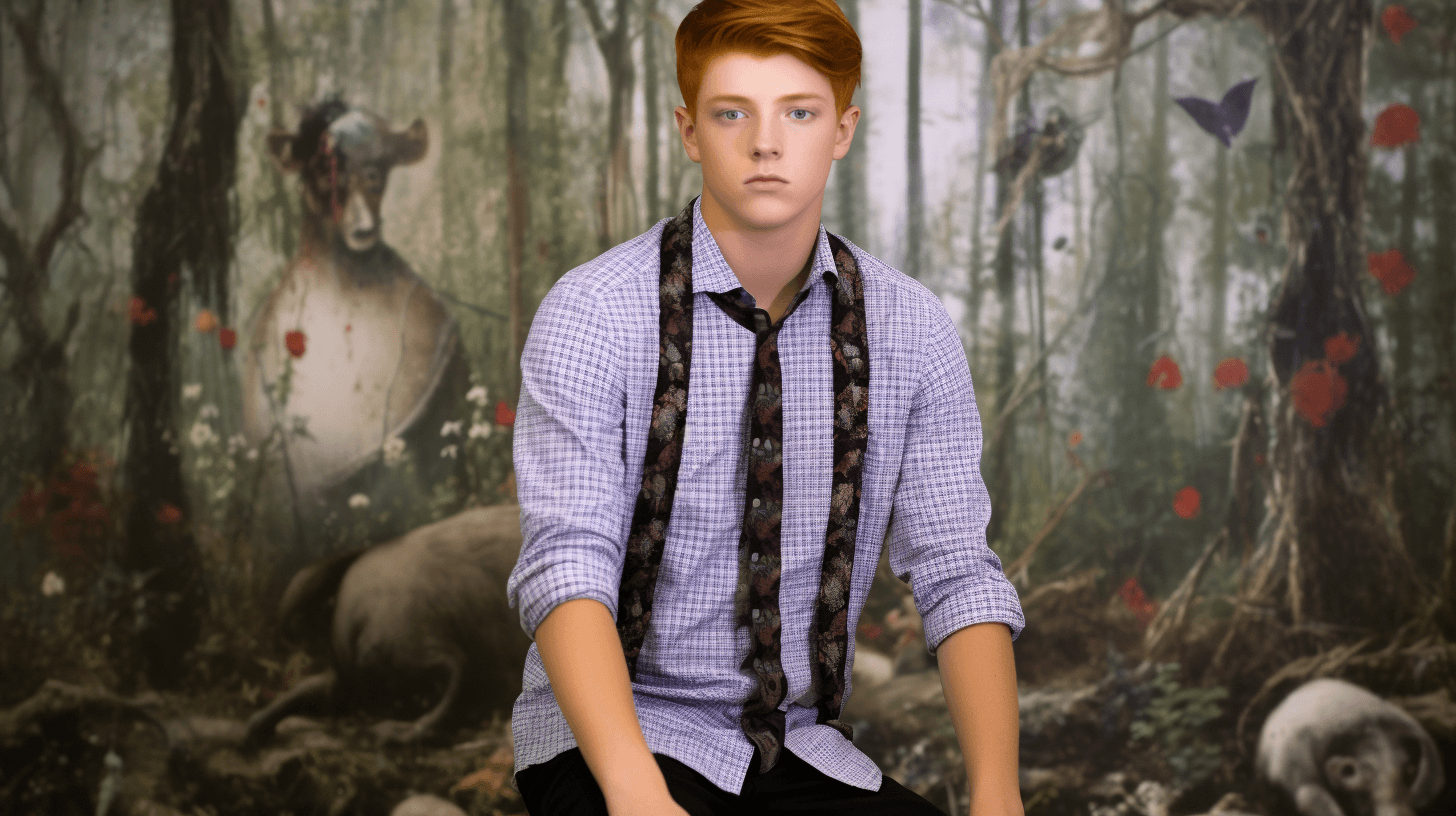 Midjourney: Studio Session: A Freckled Boy in Bohemian Art