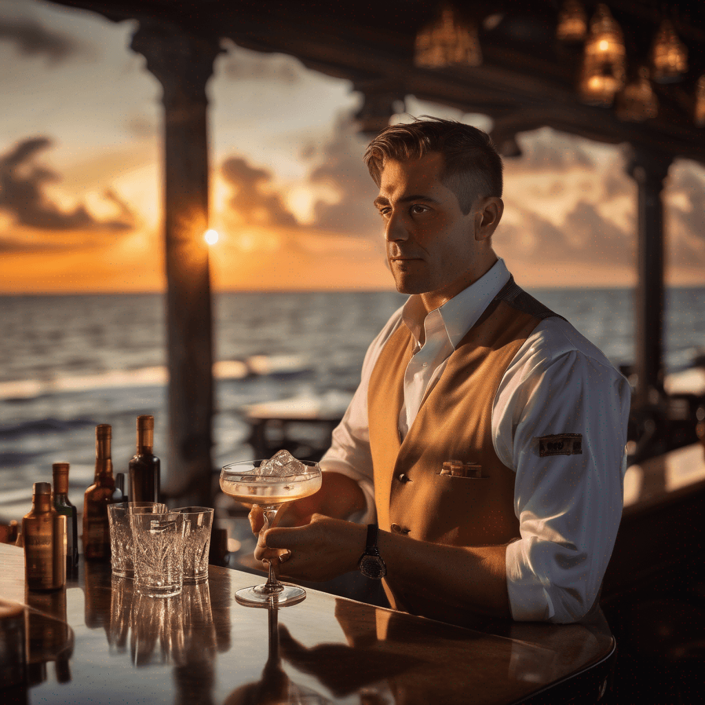SDXL: Graceful Sunset: Captivating Bartender