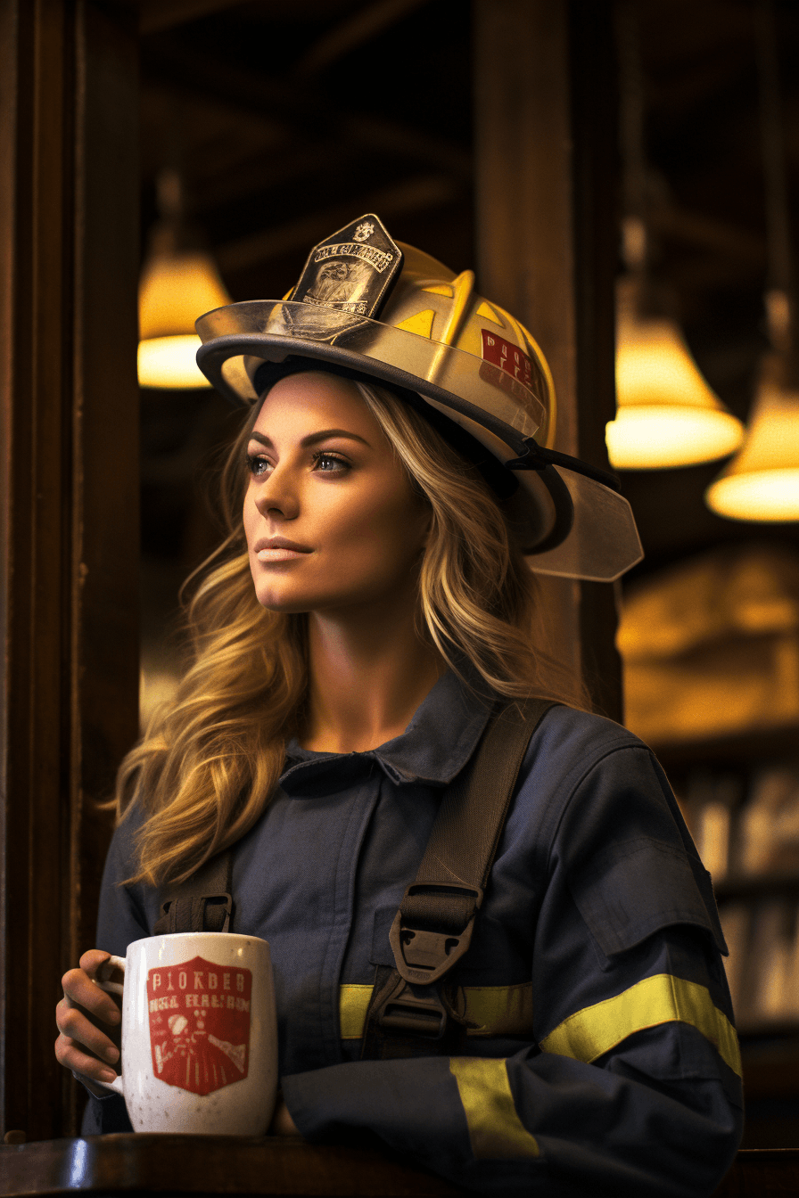 Midjourney: Elegant Resolve: A Fiery Portrait