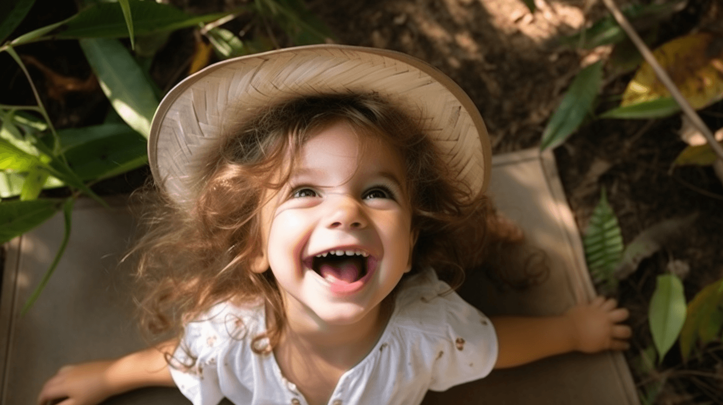 Midjourney: Joyful Toddler in Enchanting Rainforest