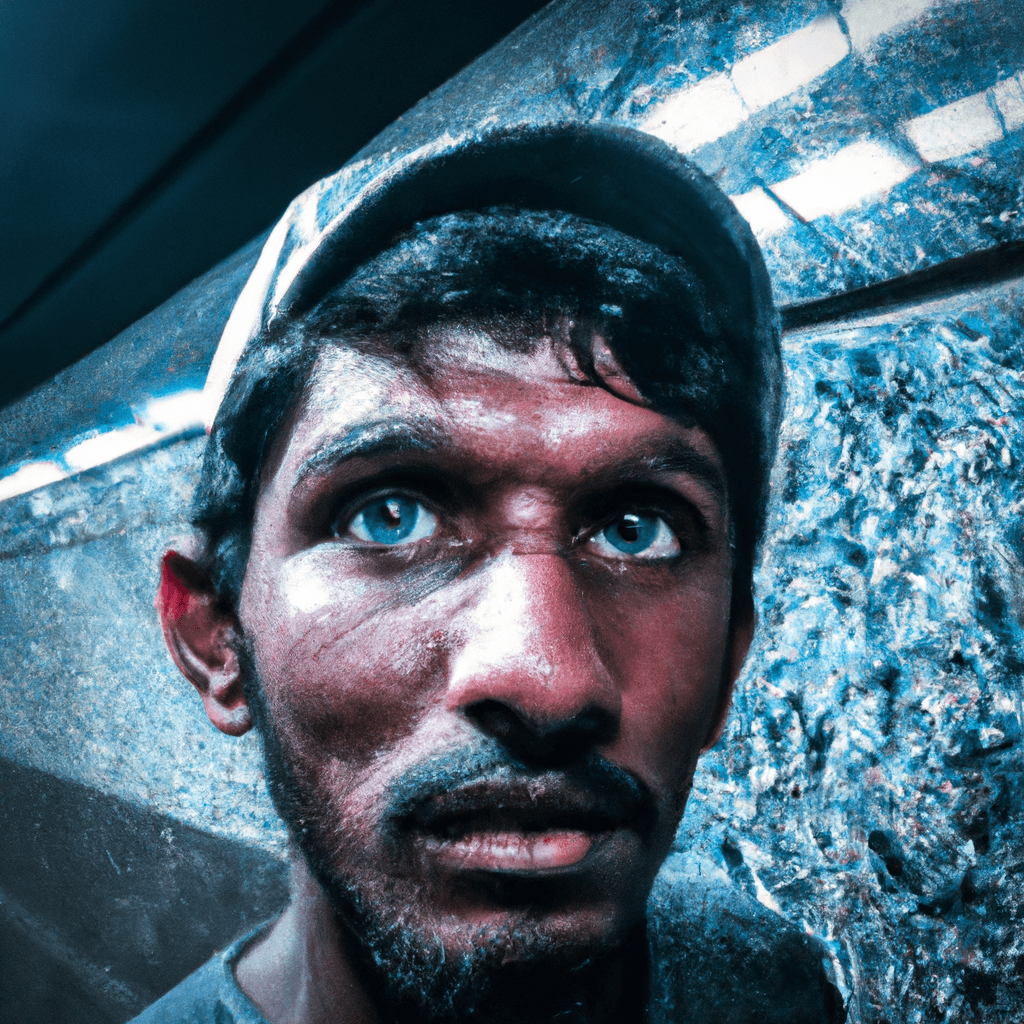 DALLE: Subway Stunner: Piercing Eyes in Vibrant Detail