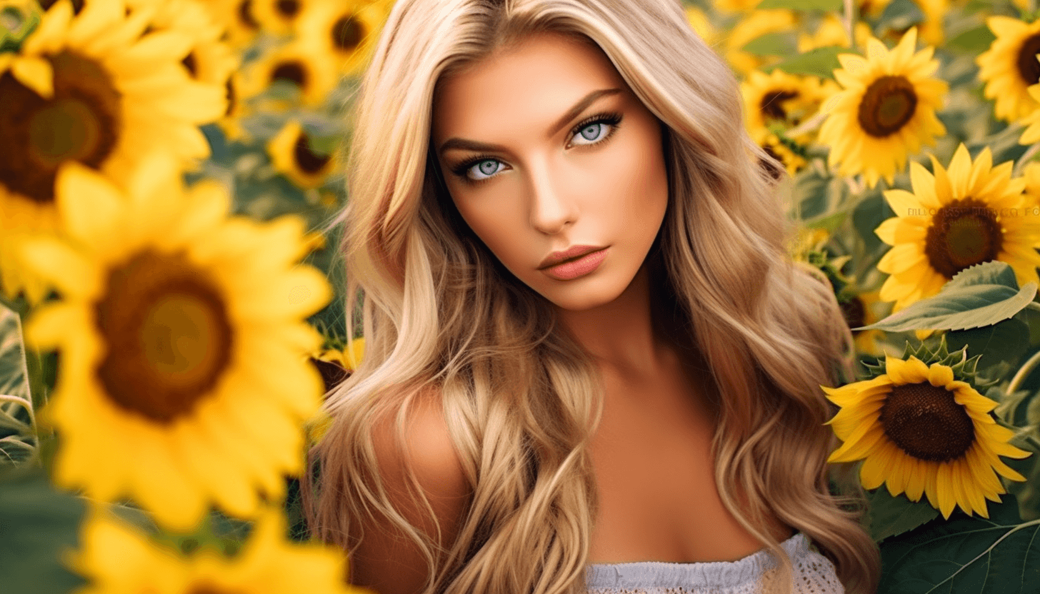 Midjourney: Sunflower Serenity: Capturing Flawless Youth