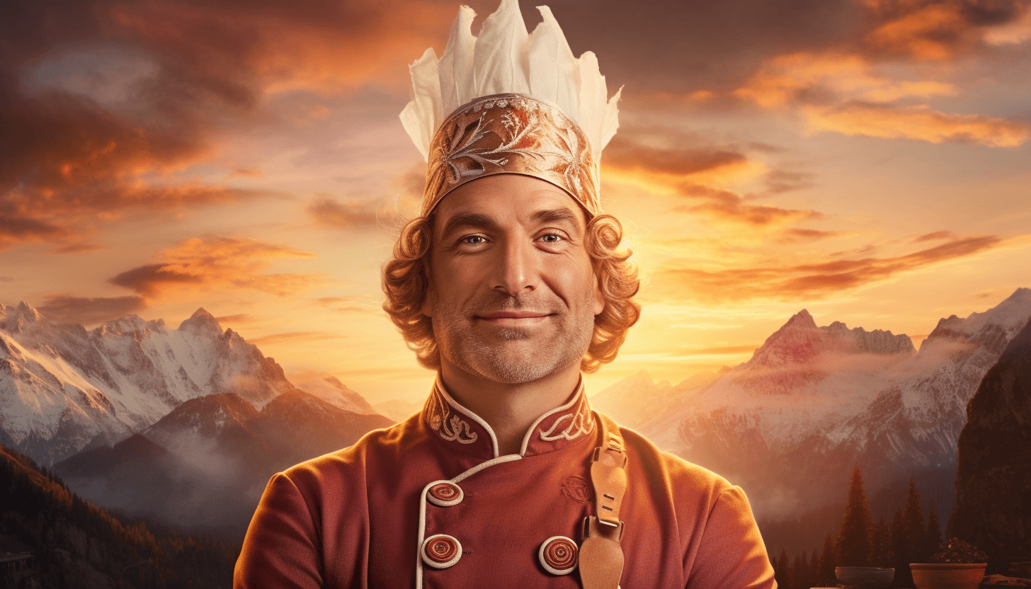 Midjourney: Regal Chef at Sunrise