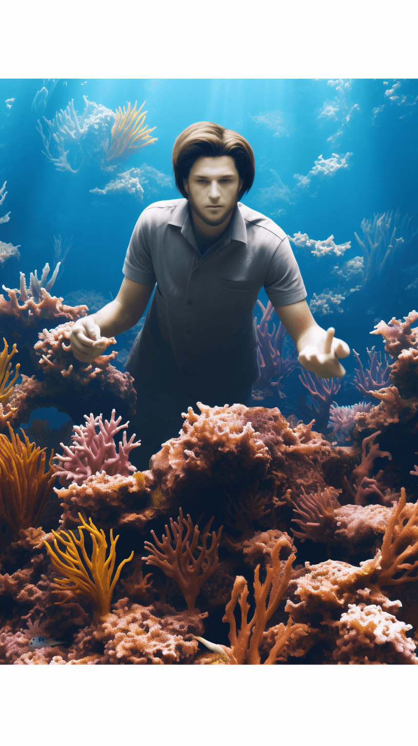 Midjourney: Boho Beauty: Underwater Coral Portrait