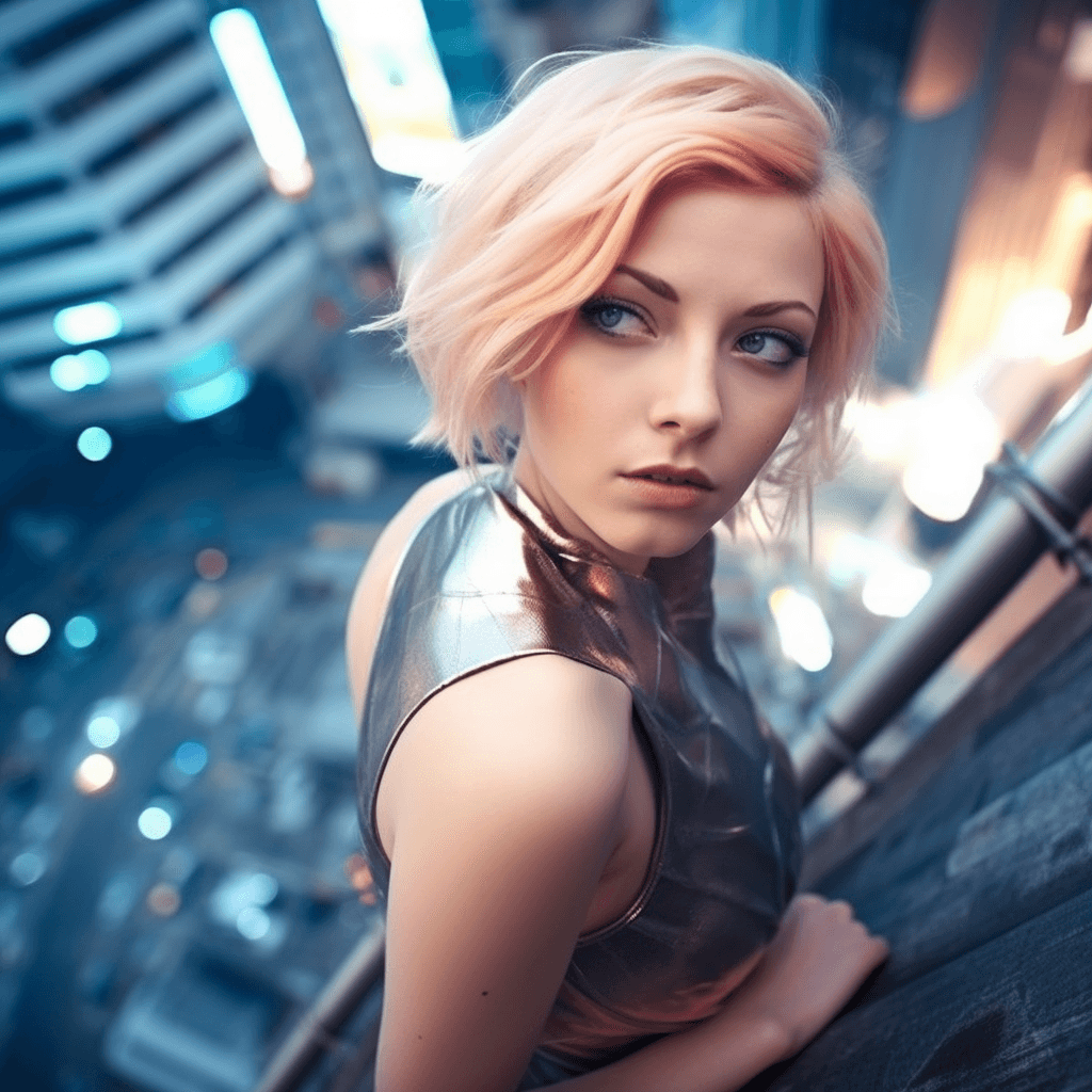 Midjourney: Futuristic 25-Year-Old with Stunning Short Hair