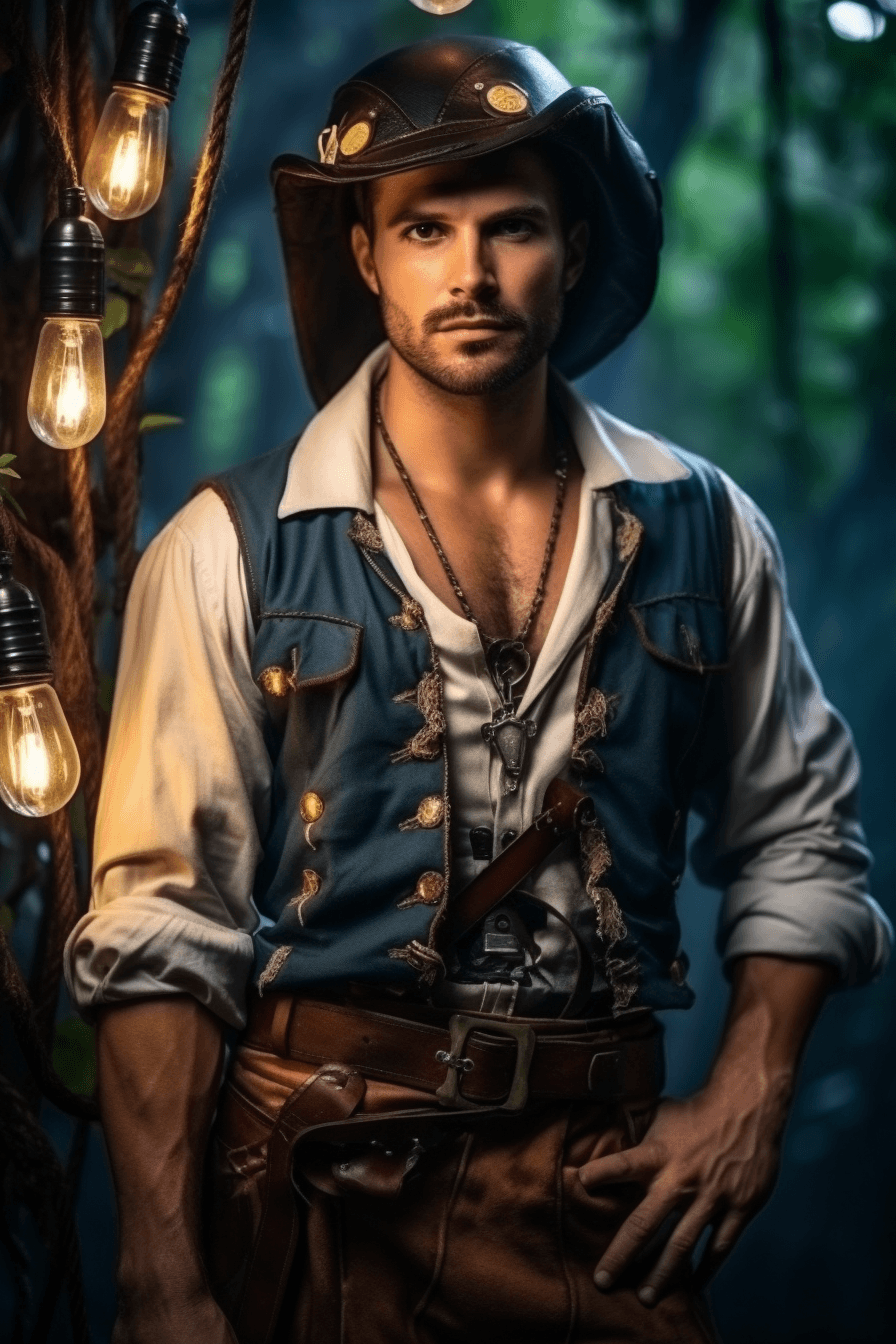 Midjourney: Pirate Electrician in Enchanted Forest
