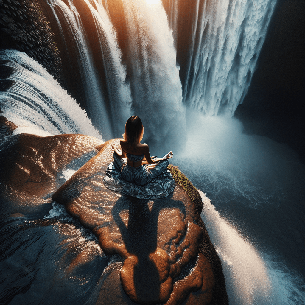 DALLE: Majestic Waterfall Meditation Session
