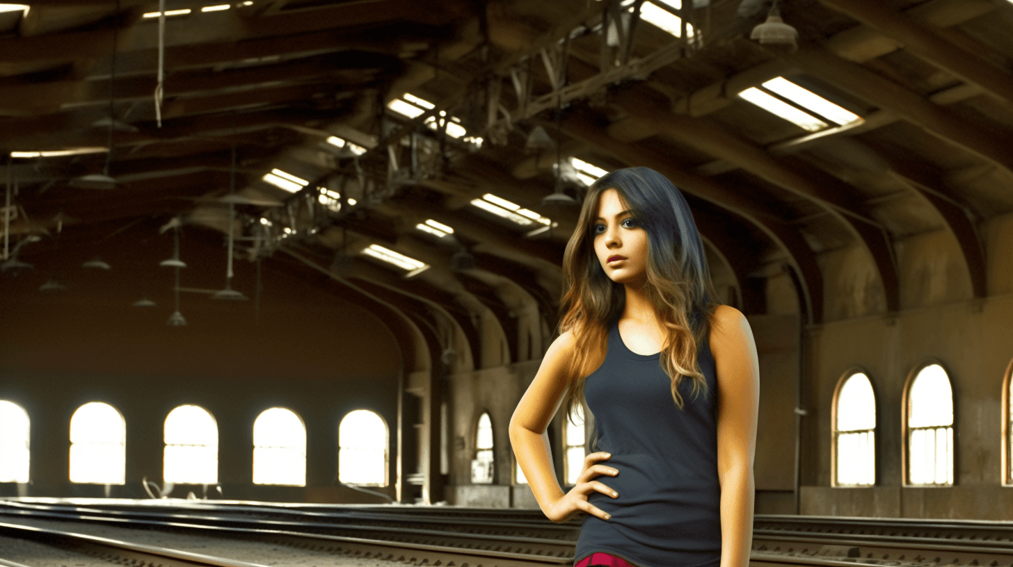 Midjourney: Fashionable Surfer at Antique Station