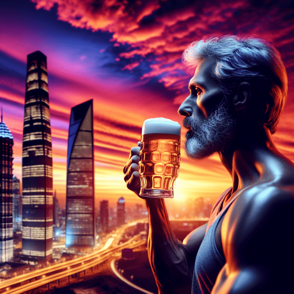 DALLE: Beer Enthusiast at Sunset