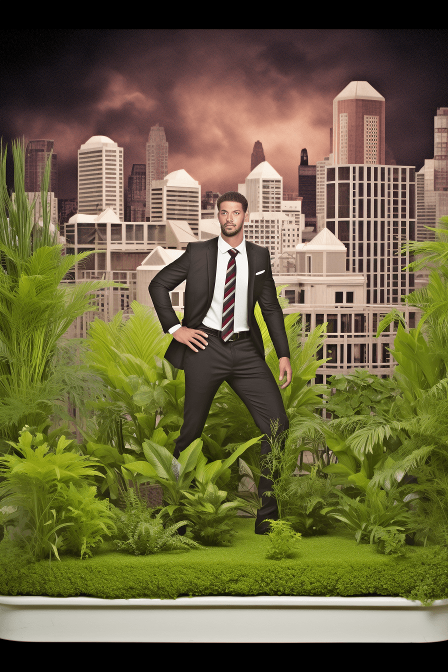 Midjourney: Champion of Greenery: The Sales Dynamo